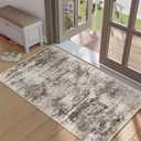 Abstract Indoor Entryway Rug, 2x3 Small Rugs for Entryway Indoor No Pile Tear and Stain Resistance, Non-Slip, Hand Woven Style Washable Thin Rugs for High Traffic Door Mat Entrance - Brown