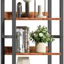 Furologee 6 Tier Bookshelf, Tall Shelf with Drawer, Wood and Metal Bookshelves Storage Organizer, Industrial Display Shelving Unit for Bedroom, Living Room, Home Office, Rustic Brown