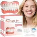 Moldable False Teeth, Dentures for Women and Men, Upper and Lower Silicone Denture Set, Fix your Smile in Minutes, 1PCS - FR