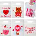 JOYIN 36 Pcs Valentines Day Cellophane Gift Bag,Candy Treat Bags,Goodie Bags with 6 Themed Designs for Kids Party Favors, Classroom Exchange Prizes, Valentines Cookie Bags