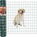 Green PVC Coated Welded Wire Fence 36 Inch x 25 Foot, 2 Inch x 3 Inch 16GA, Garden Border Fencing Roll Vinyl Coating Metal Wire Mesh for Yard Vegetable Plant Protection Poultry Netting