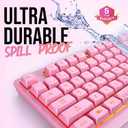 KLIM Chroma Pink Wireless Keyboard RGB Backlit, Rechargeable Battery, Wireless Keyboard with Water-Resistant Durable Design, Compatible with PC, Mac, PS4, PS5
