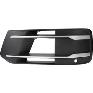 1pc Fog Light Grill for Audi Q7 2017-2019 Durable ABS Black Silver Tone Front Left Front Lower Bumper Fog Light Cover Inserts