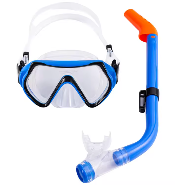 1 Set Snorkeling Gear for Kids, Kids Snorkel Set for Ages 6-14, Dry Top Snorkel Mask Set for Youth Boys Girls Junior, Tempered Glass Diving Swimming Mask Goggles