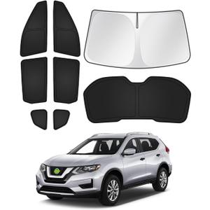 Sunshades for 2014-2020 Nissan Rogue (Not for Rogue Sport) Accessories Windshield Sun Shade Side Rear Window Shade Cover Sun Visor Shield Privacy Protection Keep Vehicle Cool Black 8PCS