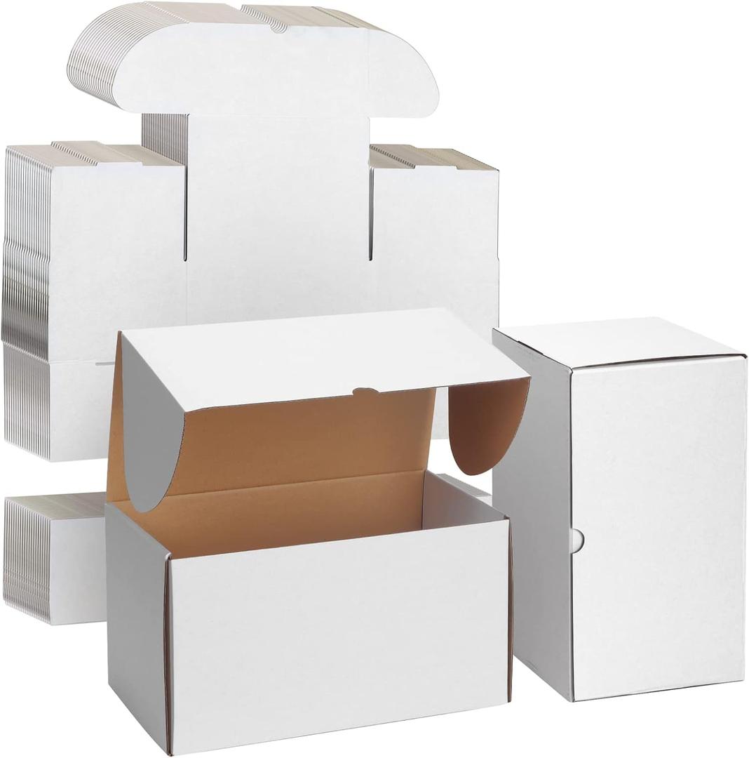 WIFTREY 11x6x6 Shipping Boxes for Small Business 20 PACK, White Corrugated Cardboard Mailer Boxes for Packing Mailing