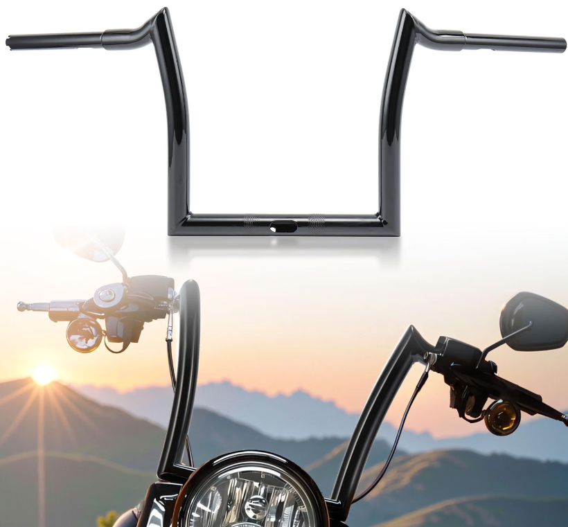 1-1/4 inch Fat Meathook Monkey Bagger 10" Rise Ape Hanger Handlebar for 2015-2023 Road Glide & Road Glide Special & Road Glide Ultra（Black）