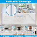 Reinforced 42" Extra Tall Retractable Baby Gates for Doorway, 200" Retractable Dog Gate With Support Rod, 16ft Extra Long Baby Gate for Large Opening, Bottom Anti-Crawl Indoor/Outdoor Mesh Child Gates