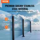 VEVOR 41" Glass Railing Post - Stainless Steel Balustrade Bracket for 3/8"-1/2" Tempered Glass, Deck Balcony Stair