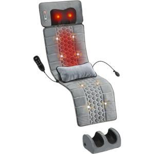 Full Body Massage Mat with Movable Neck Massager, Heated Back Massager Pad, Chair Pad Gift for Mom, Dad, Women