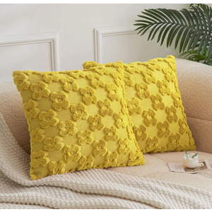 Set of 2 Floral Decorative Throw Pillow Covers for Farmhouse, Spring Pillow Cove, 19x19