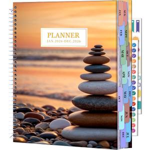 CAGIE 2026 planner Weekly and Monthly Jan 2026-Dec 2026 Hardcover Hourly Daily Planners for Women 26 Calendar Planner with Stickers Spiral Bound Yearly Agenda, 8.5 x 11 (2026 Horizons Last Kiss)