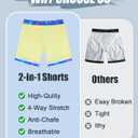 westwolf Boys Swim Trunks Compression Liner Bathing Suit Quick Dry Swimsuit 5-16T (8-9, B Blue Purple)