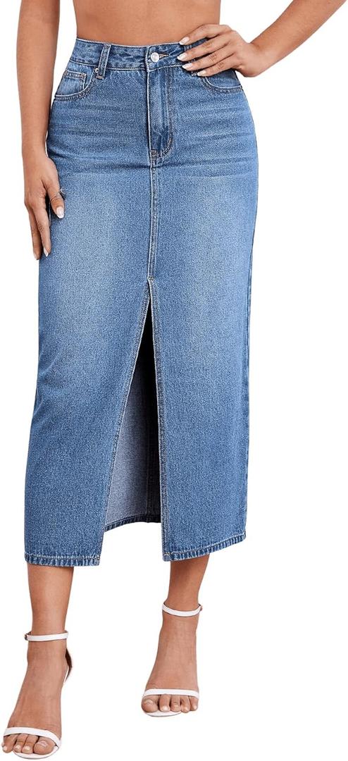 SweatyRocks womens A-line (Medium, Light Blue)