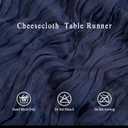 8 Pack Navy Blue Cheesecloth Table Runner 17x108 inch Boho Gauze Cheese Cloth Table Runners for Wedding Party Baby Bridal Shower Home Decor