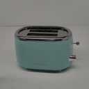 MELLERHOME Retro Toaster 2 Slice, 7 Browning Levels, 3 Functions (Reheat, Defrost, Cancel), Stainless Steel Features, Removable Crumb Tray, Under Base Cord Storage, Turquoise