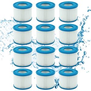 ATXKXE Type VI SPA and Hot Tub Filter Replacement Cartridge for Lay-Z-Sp, Other Inflatable Hot Tub Filter, Coleman SaluSpa 90352E Swimming Pool Filter, 12 Pack