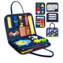 Gameporium Montessori Busy Board for Toddlers, DinosaurThemed Sensory Toy, Educational Airplane Travel Essentials Activity Book for Boys and Girls