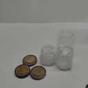 Gerrii 3 Pcs Glass Food Storage Containers 17/24/34 oz Vintage Glass Jar with Lid Begonia Pattern Airtight Candy Food Jars Canisters for Kitchen Counter Pantry Coffee Tea Beans (Round)