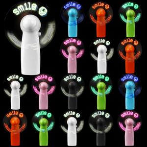 16 Pcs Mini Fans Bulk Smile Face LED Glow Light up Message Handheld Battery Powerful Fan Party Favor(Orange, Green, Blue, Pink, White, Black)