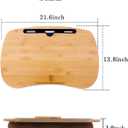 SUMISKY Lap Desk-Portable Laptop Table with Cushion Bamboo Platform Phone Holder L(21.6"x13.8")