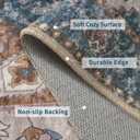 Ciicool Vintage Washable Area Rug 8'x10' Large Oriental Print RugsUltra Soft Carpet for Bedroom, Living Room, Under Table, Office