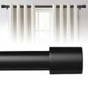 Curtain Rods for Windows 32 to 144 Inches, 1 inch Black Rustic Curtain Rod Set for Bedroom Living Room Divider, Adjustable Heavy Duty Outdoor Curtain Rod for Patio by MCCKLE (Black)