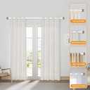 White Curtain Rods for Windows 32 to 45 Inches(2.6-3.75ft),1 inch Adjustable Window Curtain Rods with Imitation Wood Grain Finials,Heavy Duty Decorative Drapery Rod for Bedroom,Kitchen and patio