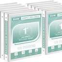 SUIN 1-Inch 3-Ring-Binder, Customizable Clear View Cover, for US Letter Size 8-1/2 x 11'', Perfect for Office/School (White - 12 Packs)