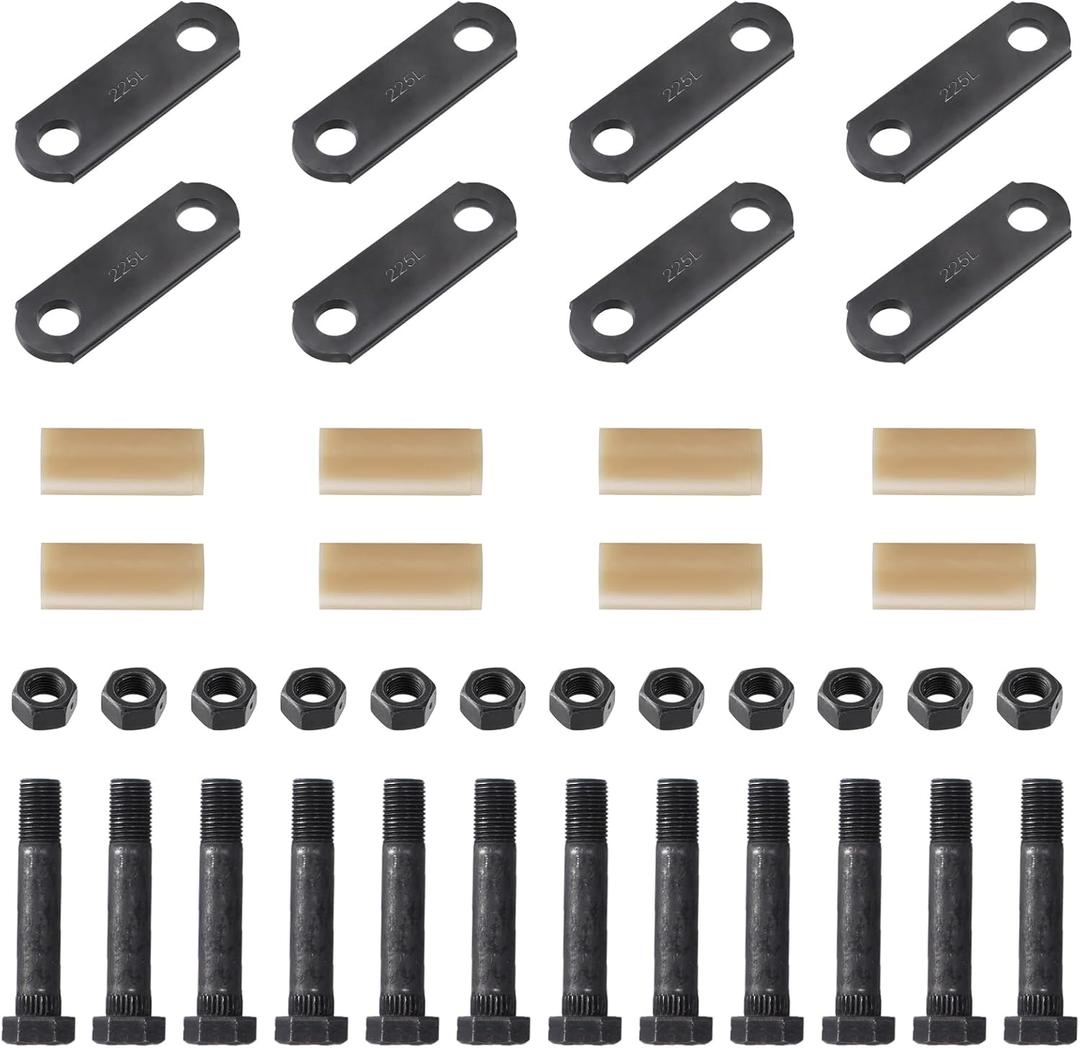 Tandem Axle Trailer Shackles Kit: 2 Packs Trailer Shackles with Trailer Shackle Bolts, 2-1/4" Trailer Shackle Straps (225), Used On Dual-Axle Systems
