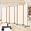Room Divider 6 Panel Room Dividers/Wheels, Fabric Room Divider Panel for Office Room Partitions and Dividers, Portable Partition Wall Divider for Room Separation, Freestanding Privacy Screen Indoor