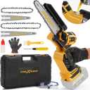 TREXEEN Mini Chainsaw for Dw Battery 20V MAX,8-Inch and 6-Inch 2-IN-1 Cordless Mini Chainsaw, Brushless Chain saw 20v for Wood Cutting, Tree Trimming (Battery Not Included)