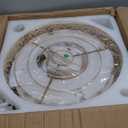 18 Inch Caged Ceiling Fans with Lights, Low Profile Crystal Fandelier Ceiling Fan with Lights and Remote & App Control for Low Ceilings Flush Mount Installation Indoor, Bulb Included Gold