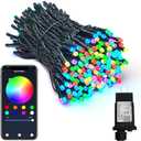 PMS Smart WiFi LED Christmas Lights, APP-Controlled RGB Fairy String Lights, Ideal for Xmas Tree, Garden, Home, Party, Halloween Festival Deco (33ft-100LED)