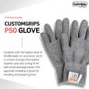 CustomGrips Safety Gloves, 2 Pk, X-Large, 100% Food Safe, Cut-Resistant, Lightweight and Flexible, Glass Fiber Blended HPPE Liner, CE/ISO 9001 Certified