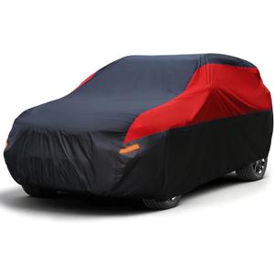 SUV Car Cover Waterproof All Weather,Cover Full Exterior Cover Windproof Outdoor Full Car Cover UV/Snow/Hail/Dust Protection Fit SUV Jeep-Length 182" to 190" (Red)