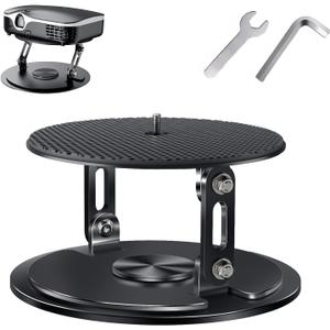 Desktop Projector Stand Table, Foldable Tabletop Projector Holder Mount with 1/4" Screw and 360 Rotating Mental Base, Easy Setup Stand for Most Projectors for Home, Office, Outdoor Projection