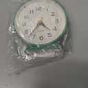 AYRELY 4.5" Analog Alarm Clock,Small Retro Desk Clock Battery Operated,Slient Metal Table Clock with Light for Living Room Decor,Bedroom,Bedside,Shelf (Green)