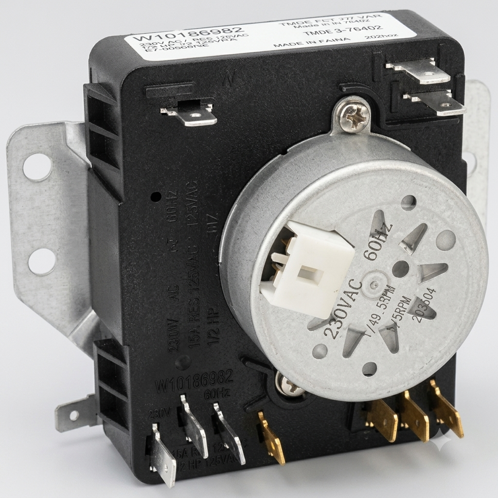 Boeeda W10185982 WPW10185982 Dryer Timer Compatible with Whirlpool,Maytag,Amana,WGD4800XQ0,WED4815EW1,110C61182011,230V 60Hz OEM Dryer Timer Replacement for 418-618-20-B5,PS11749831
