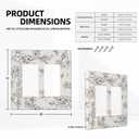 Vintage Country Floral Flower Butterfly Double Rocker Light Switch Plates Outlet Covers Decorative Electrical Wall Plate Receptacle Switchplate Decorate Plug Cover For Bathroom 4.6 * 4.5 Inch