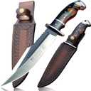 DeHong-88 Hunting Knife, 7.1" (About 18 cm) Fixed Blade Tactical Knife Configure Leather Scabbard,Camping, Survival Slicing, Boning, Gift Collection