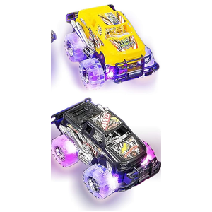 Light-Up Monster Truck Toys (2-Pack)  Push-&-Go Cars with Glowing Wheels  Birthday Gift for Toddlers, Boys & Girls Ages 3+  Durable Friction-Powered Trucks  Batteries Included