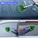 desin Windshield Cleaning Tool, Car Window Cleaner Windshield Cleaner with 4 Reusable and Washable Microfiber Pads and Extendable Handle Auto Inside Glass Wiper, Dark Green