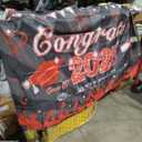 2025 Graduation Party Plastic Backdrop - 65" x 32.7" Congrats Grad Banner in Red, Large Class of 2025 Decorations, Photography & Grad Party Supplies