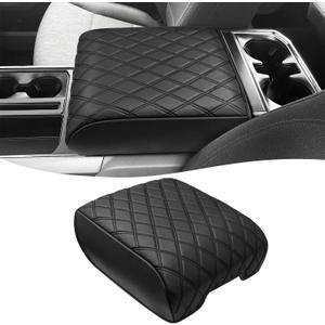 KBH Center Console Armrest Cover for 2021-2026 Ford F150, Middle Console Lid Protector, Arm Rest Box Cushion, Anti-Scratch, Black, Fits Bucket Seat, Console Only