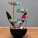 Water Fountain Indoor Waterfall Fountain Tabletop Fountain Lotus Desk Fountains mall Water Fountain Indoor Mini Waterfall Waterfall Iron Home Decor for Office Decoration