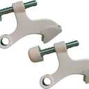 QCAA Hinge Pin Door Stopper, Zinc Die Cast, White, with White Rubber Bumper Tip, 2 Pack, Made in Taiwan