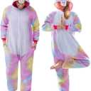 Spooktacular Creations Halloween Unicorn Costume, Unisex Adult Unicorn Jumpsuit for Halloween Cosplay Themed Parties (Small, Pink)
