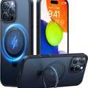 TORRAS UltraMagnetic Ostand for iPhone 16 Pro Case, [Compatible with MagSafe] [Flexible Stable Stand] MilitaryGrade Protection Translucent Slim AntiScratch Ring Kickstand, Frosted Black 6.3"