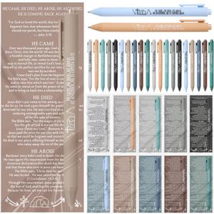 50 Sets Mothers Day Christian Pens and Bookmarks Bulk Jesus Story He Came Died Arose Ascended Bible Verse Ballpoint Pen for Men Women Mothers Day Sunday School Religious Gifts